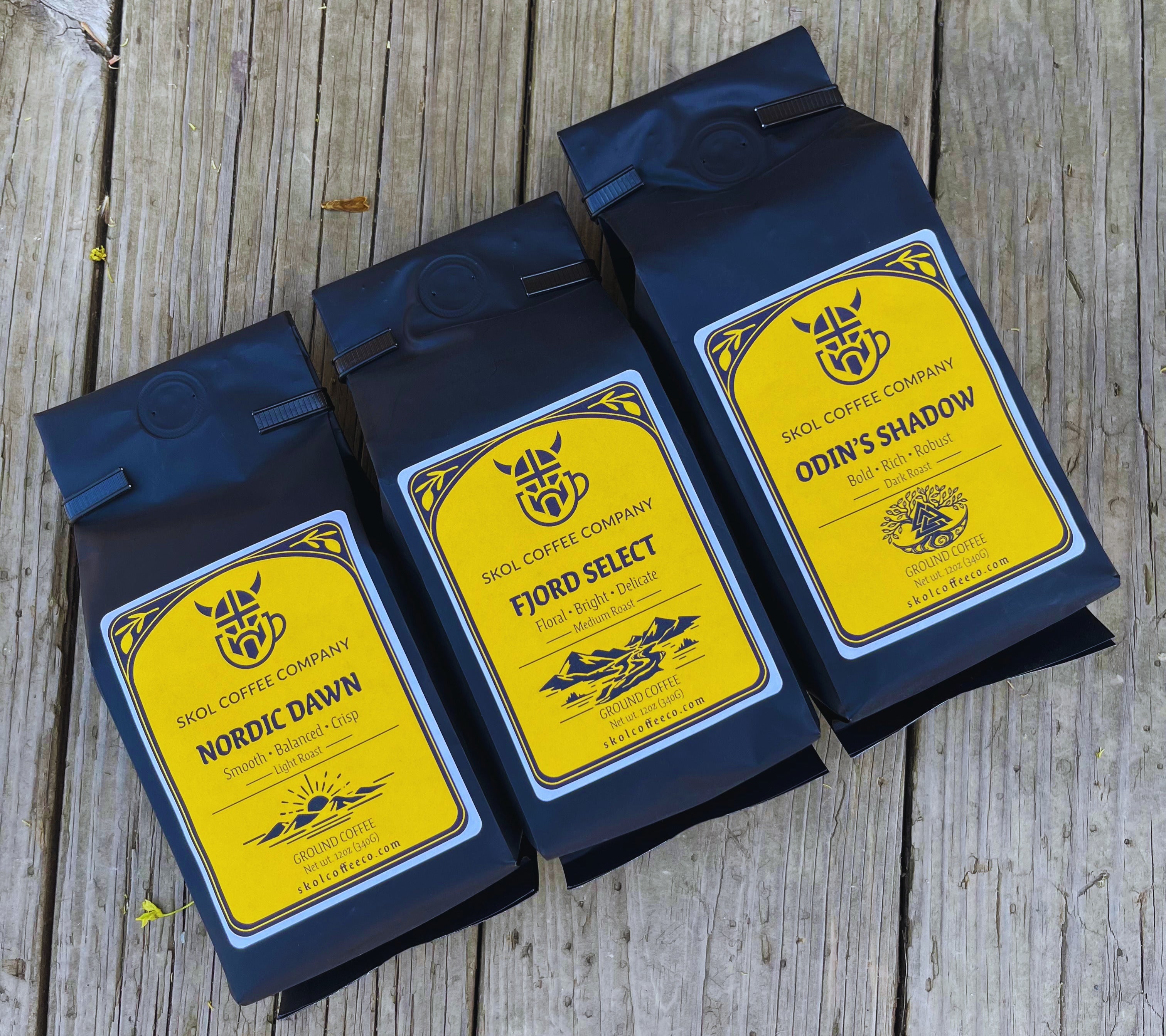 Skol Coffee Co. Ground Coffee Trio Premium 3-Pack Blend Collection