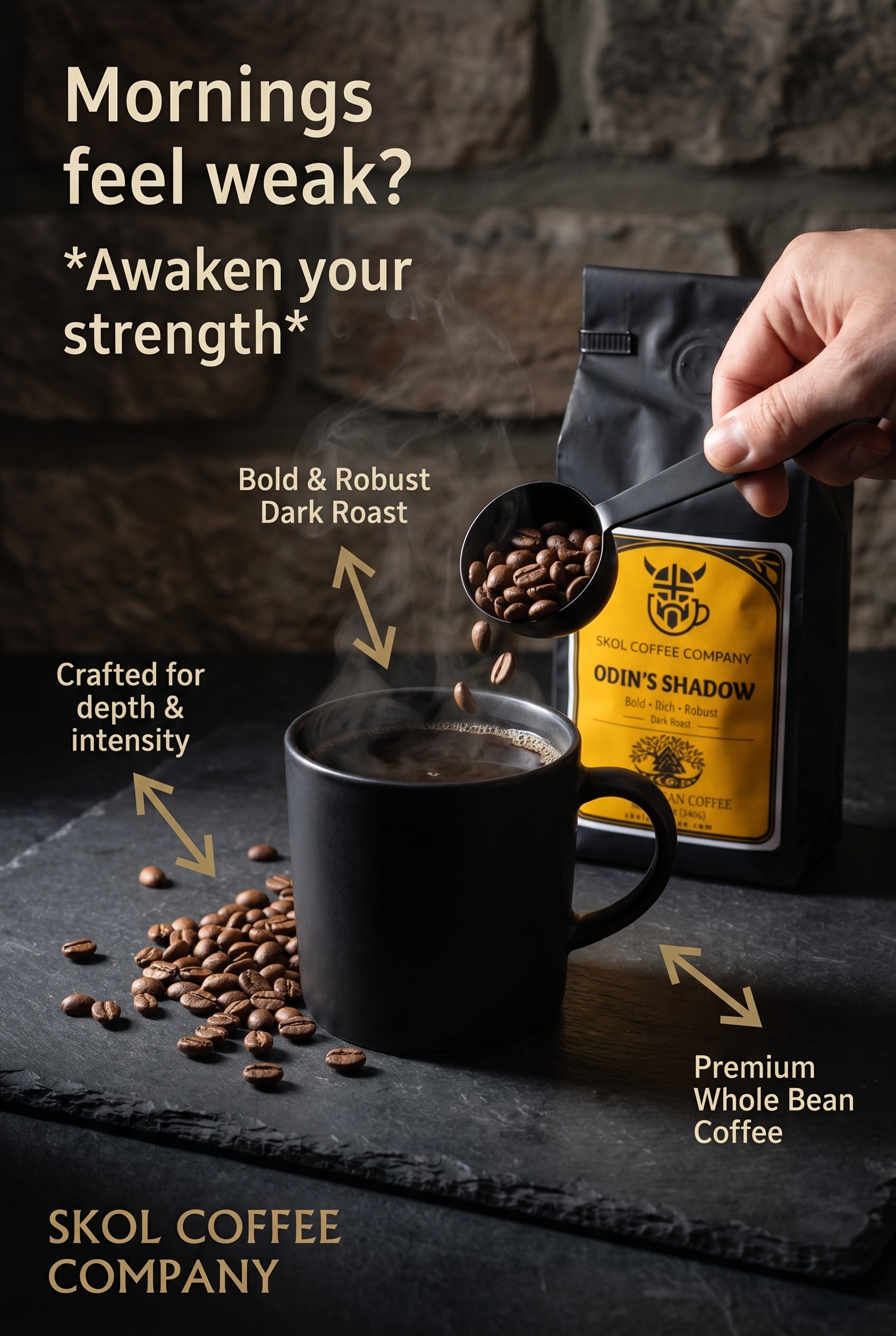 Odin’s Shadow - Whole Bean - Dark Roast - Origin from Uganda (Fair Trade and Organic)